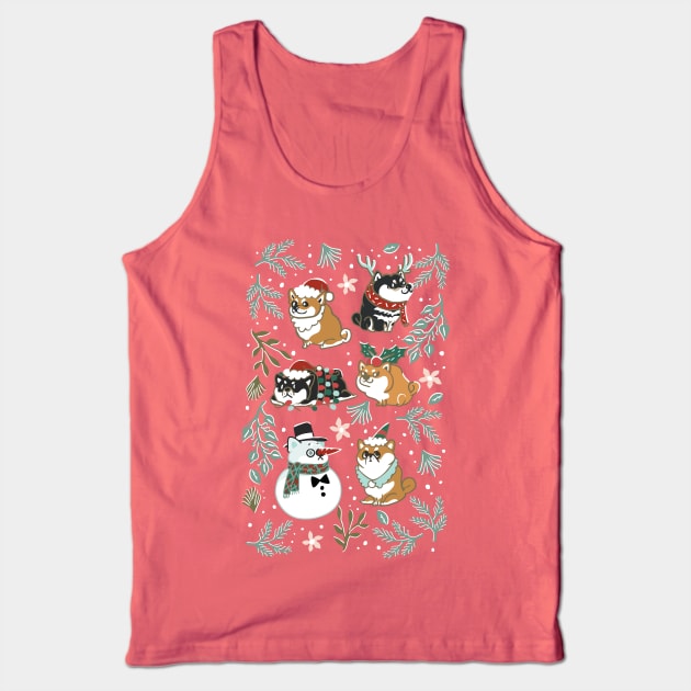 Christmas Shiba Inu Tank Top by huebucket